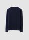Blue long-sleeve pure cotton polo shirt_6