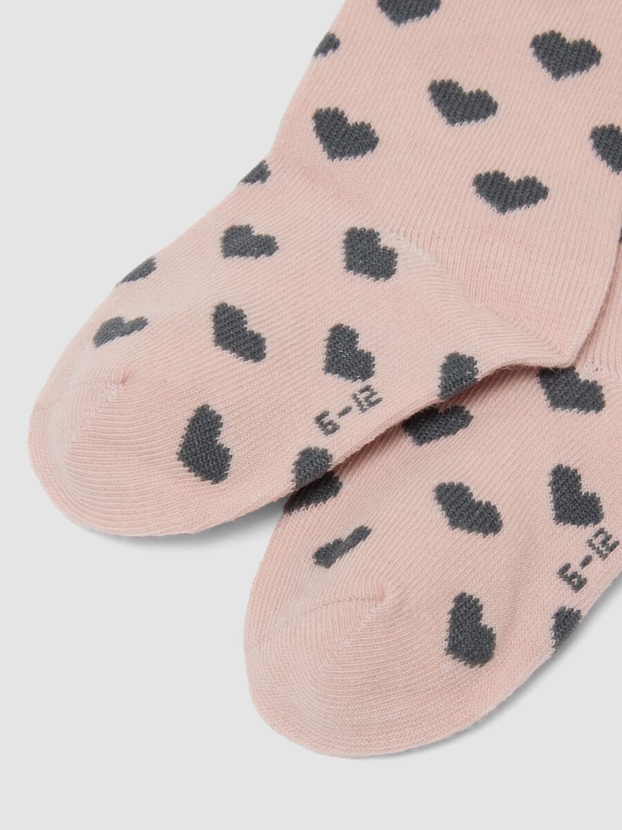 3-pack of pink long socks in stretch organic cotton_2