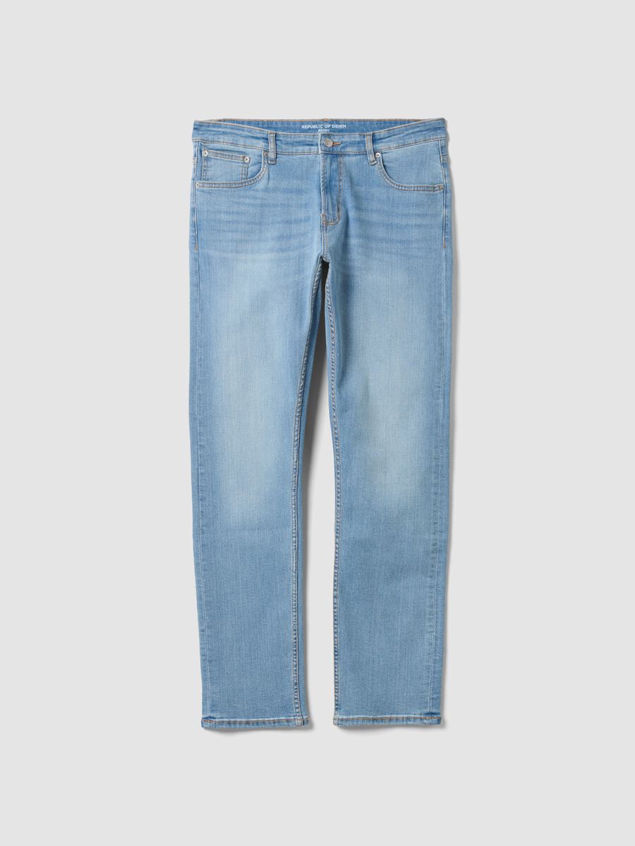 Light blue skinny stretch cotton jeans_0