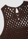 Brown cotton-blend regular-fit tank top with mesh design_5