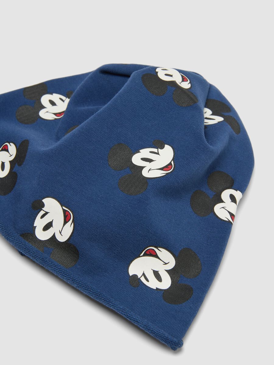Blue Mickey print organic stretch cotton jersey hat_2