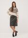 Black midi skirt with front slit_0
