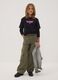 Girls&rsquo; green pure cotton straight-fit cargo trousers_0
