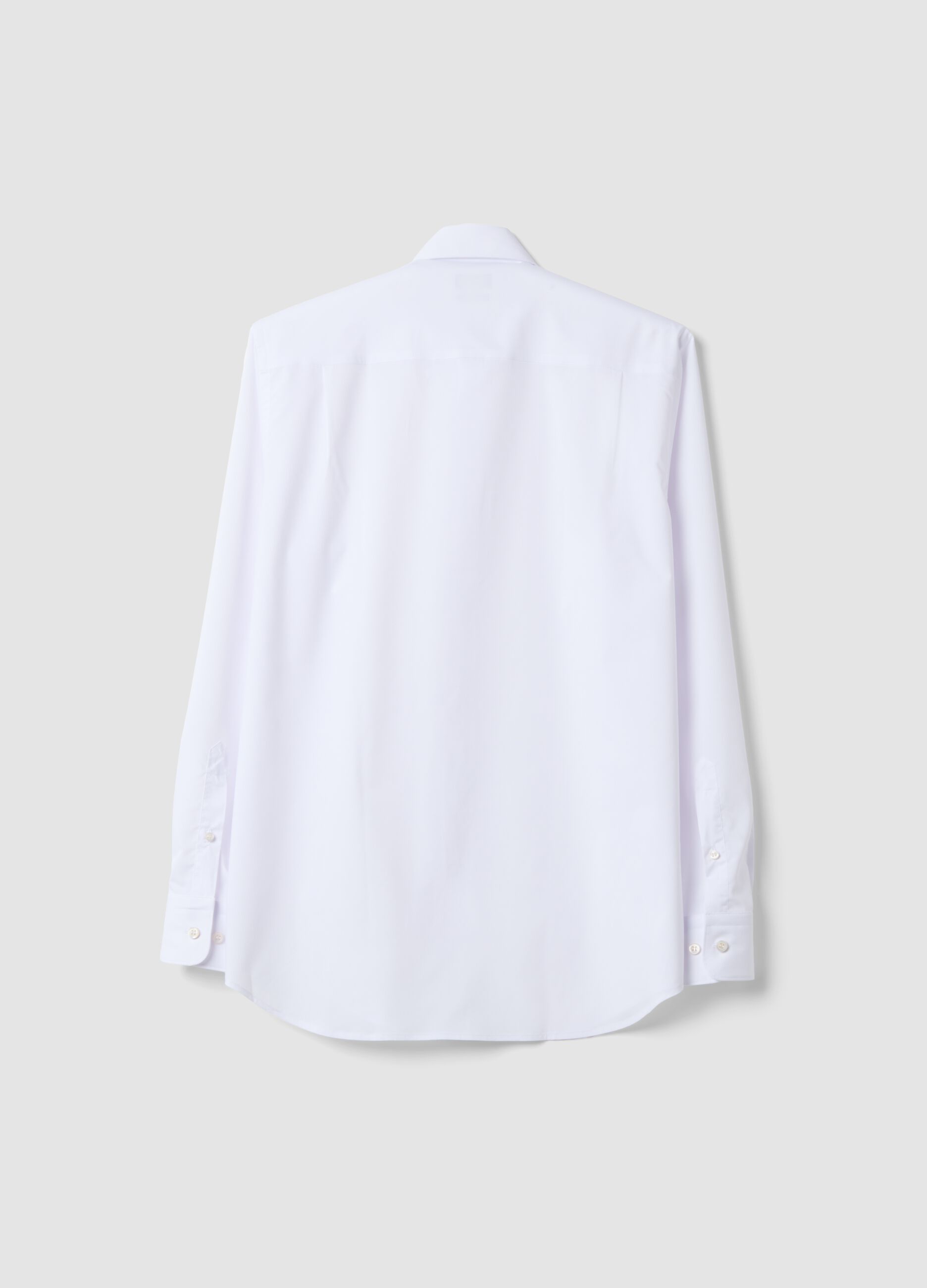 White easy-iron lyocell-blend poplin shirt, regular fit
