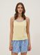 Yellow organic cotton pyjamas with thin-strap top_1