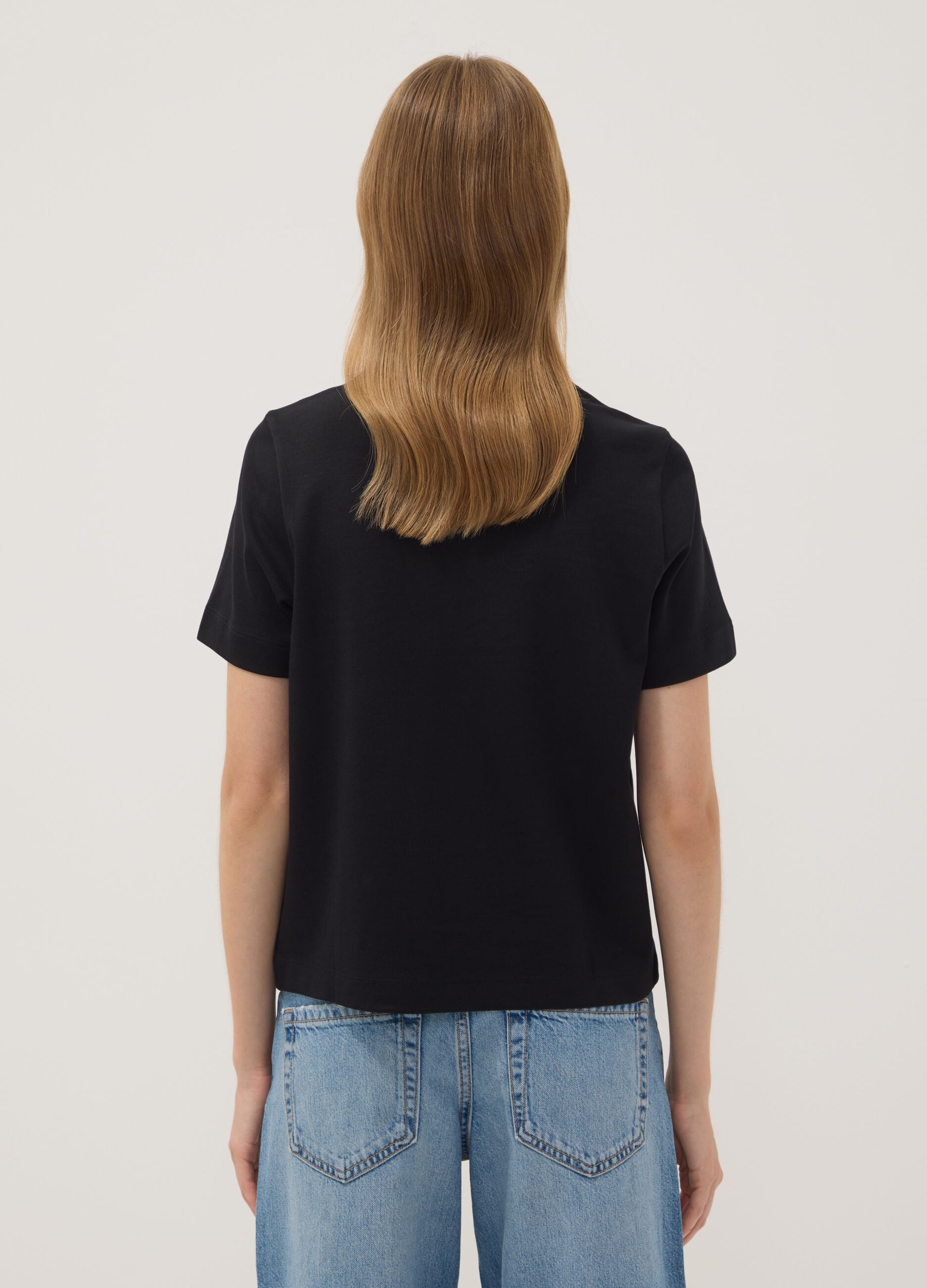 The Iconic Tee relaxed-fit black pure cotton short-sleeve T-shirt
