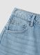 Light blue pure cotton denim shorts_5