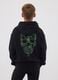 Black oversized pure cotton gaming hoodie for boys_2