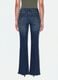 Blue bootcut denim jeans in stretch cotton_2