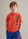 Orange pure cotton boys&rsquo; polo shirt, regular fit with patches_0
