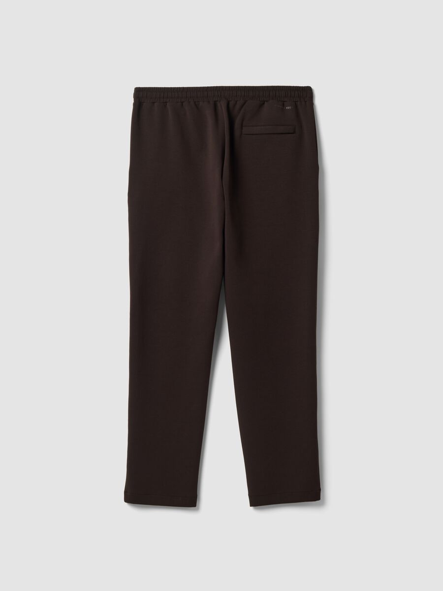 Pantaloni marroni in cotone elasticizzato regular fit_2