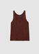 Brown viscose-blend regular-fit glitter tank top_4