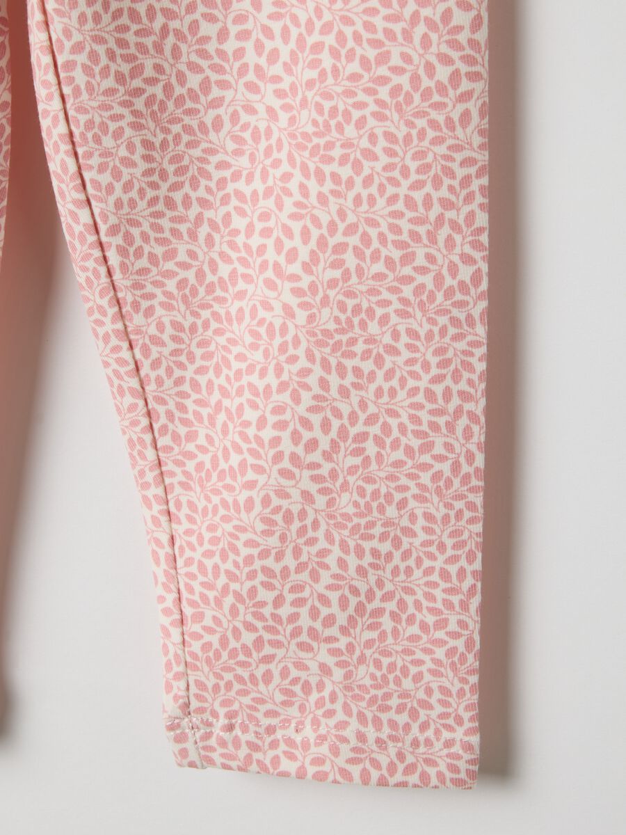 Leggings in cotone elasticizzato rosa slim fit per bimba_3