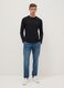 Blue denim regular fit jeans with elastic_0