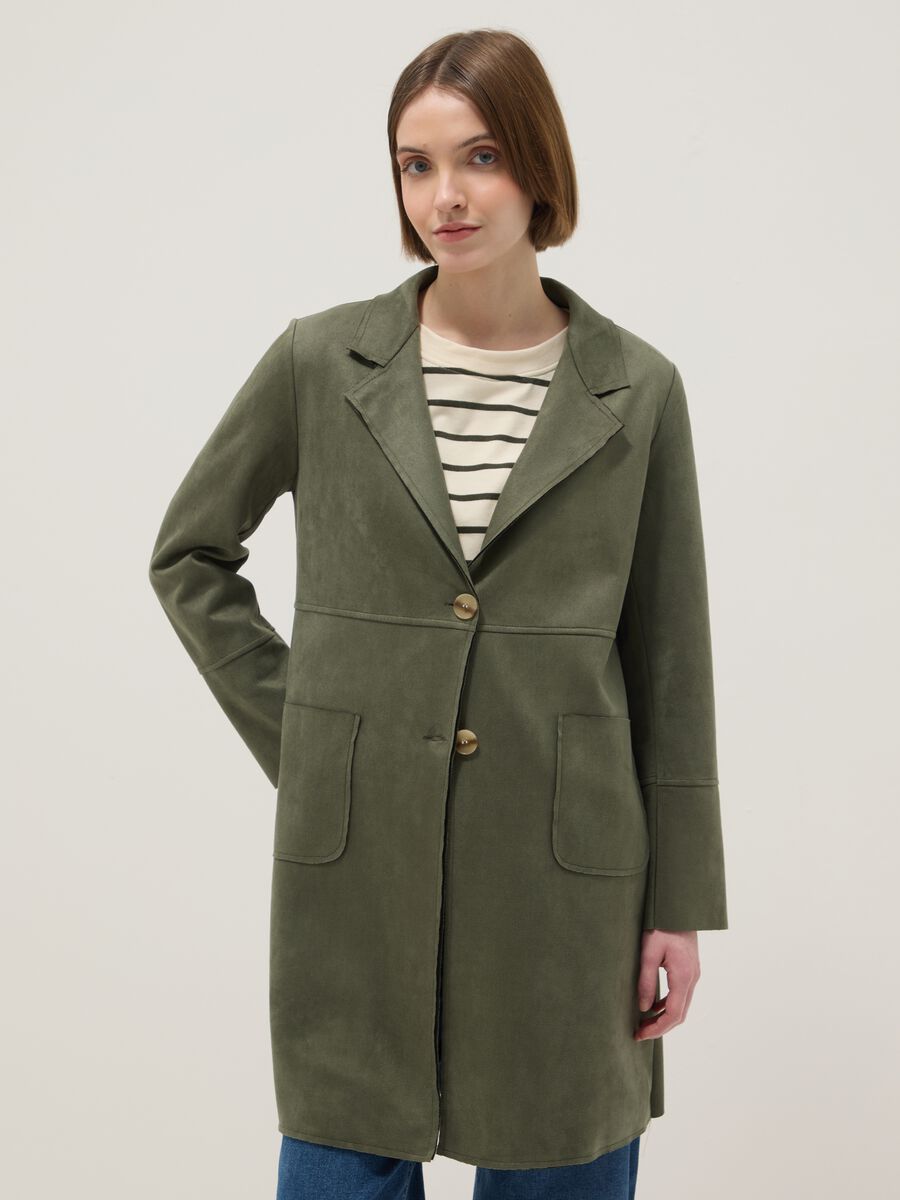 Regular fit light green jacket with large pockets_0