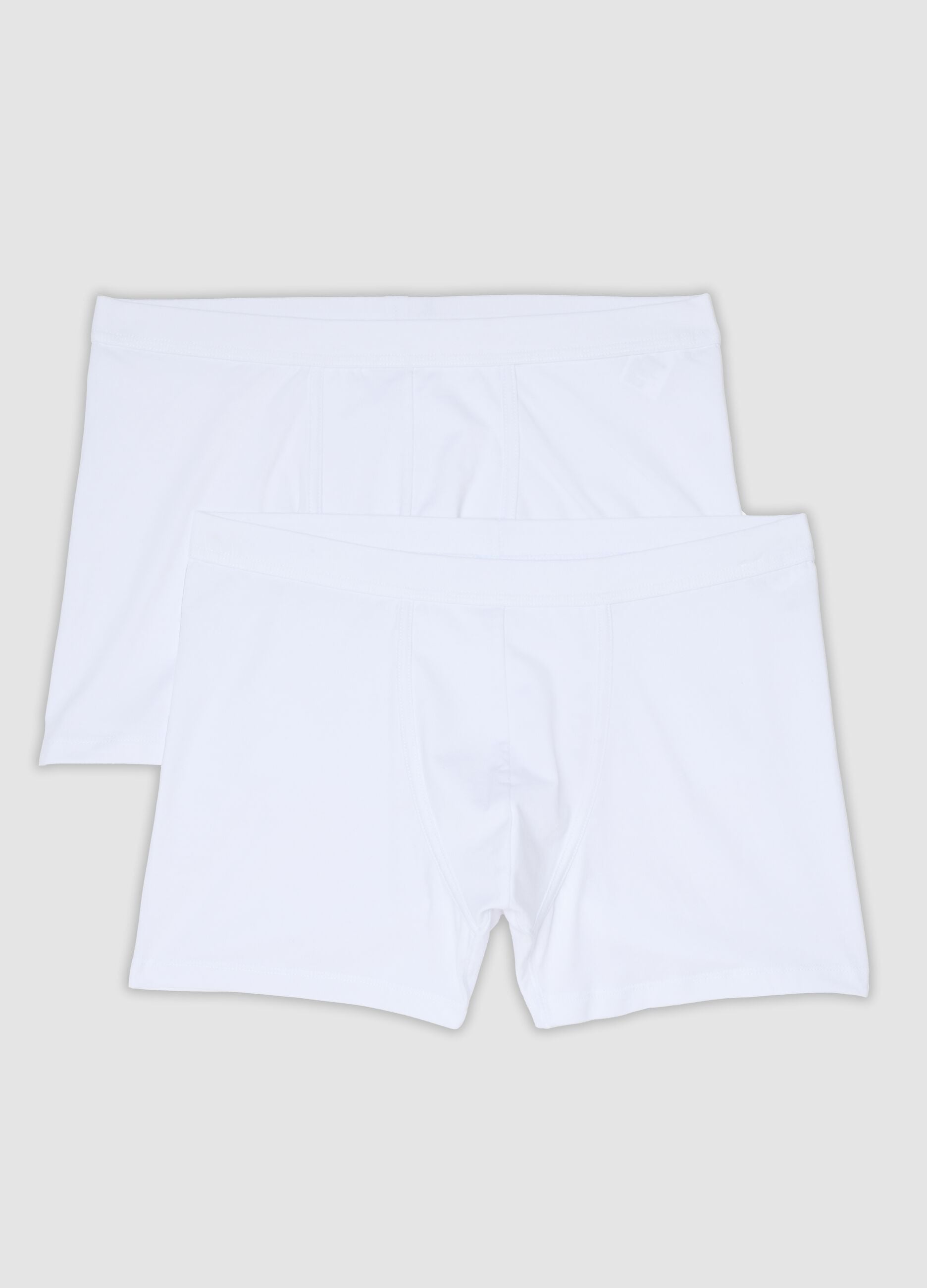 Bipack di boxer midi bianchi in cotone Supima elasticizzato