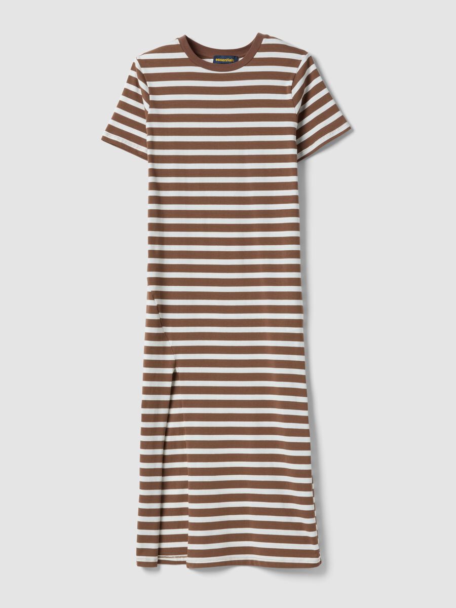 Brown striped stretch-cotton midi dress_4
