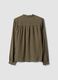 Brown pure viscose checked blouse_2