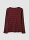 Brown striped pure cotton crew-neck T-shirt_6