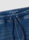 Blue stretch cotton jogger jeans with drawstring for boys_1