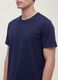 Blue crew-neck T-shirt in pure mercerised cotton, regular fit_2
