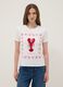 White pure cotton T-shirt with front print_0