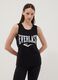 Black pure cotton tank top regular fit with Everlast logo_1