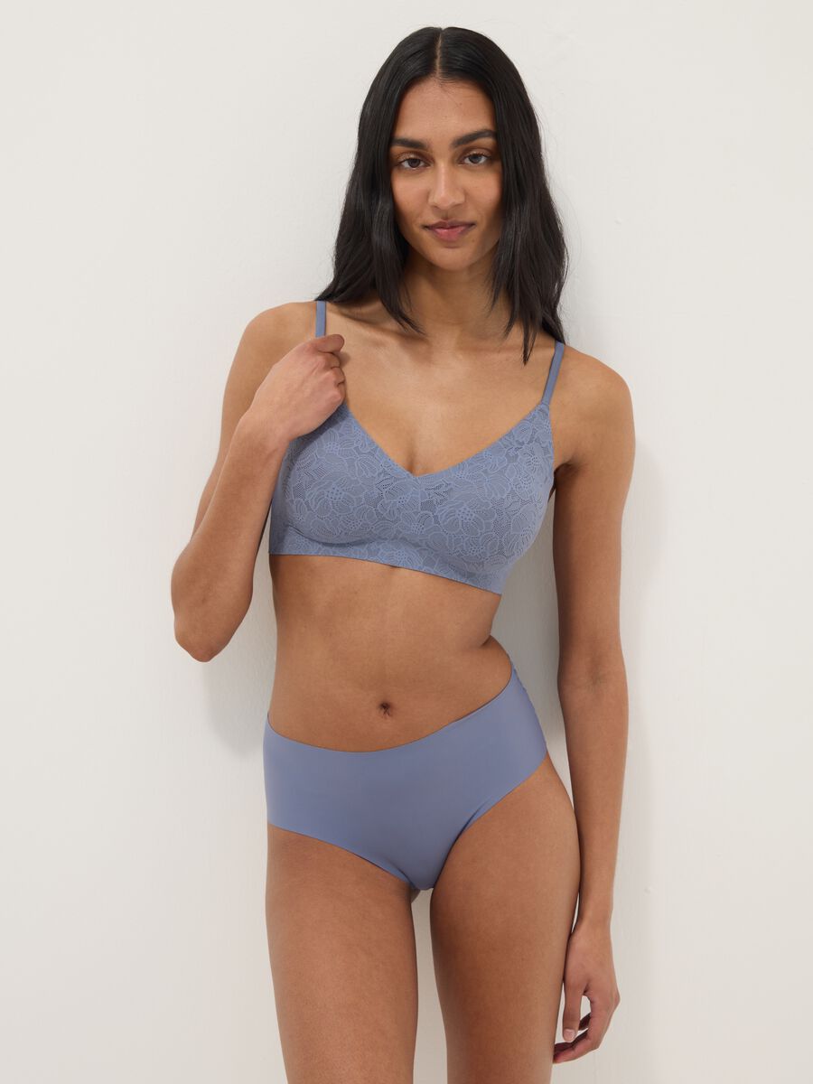 Reggiseno azzurro con texture floreale in pizzo_1