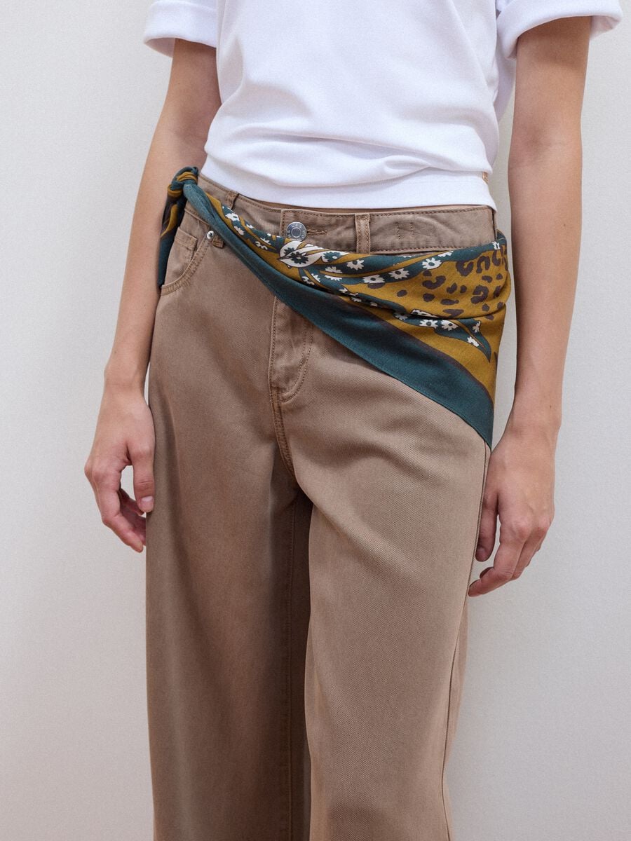 Jeans marroni wide leg in puro lyocell_3