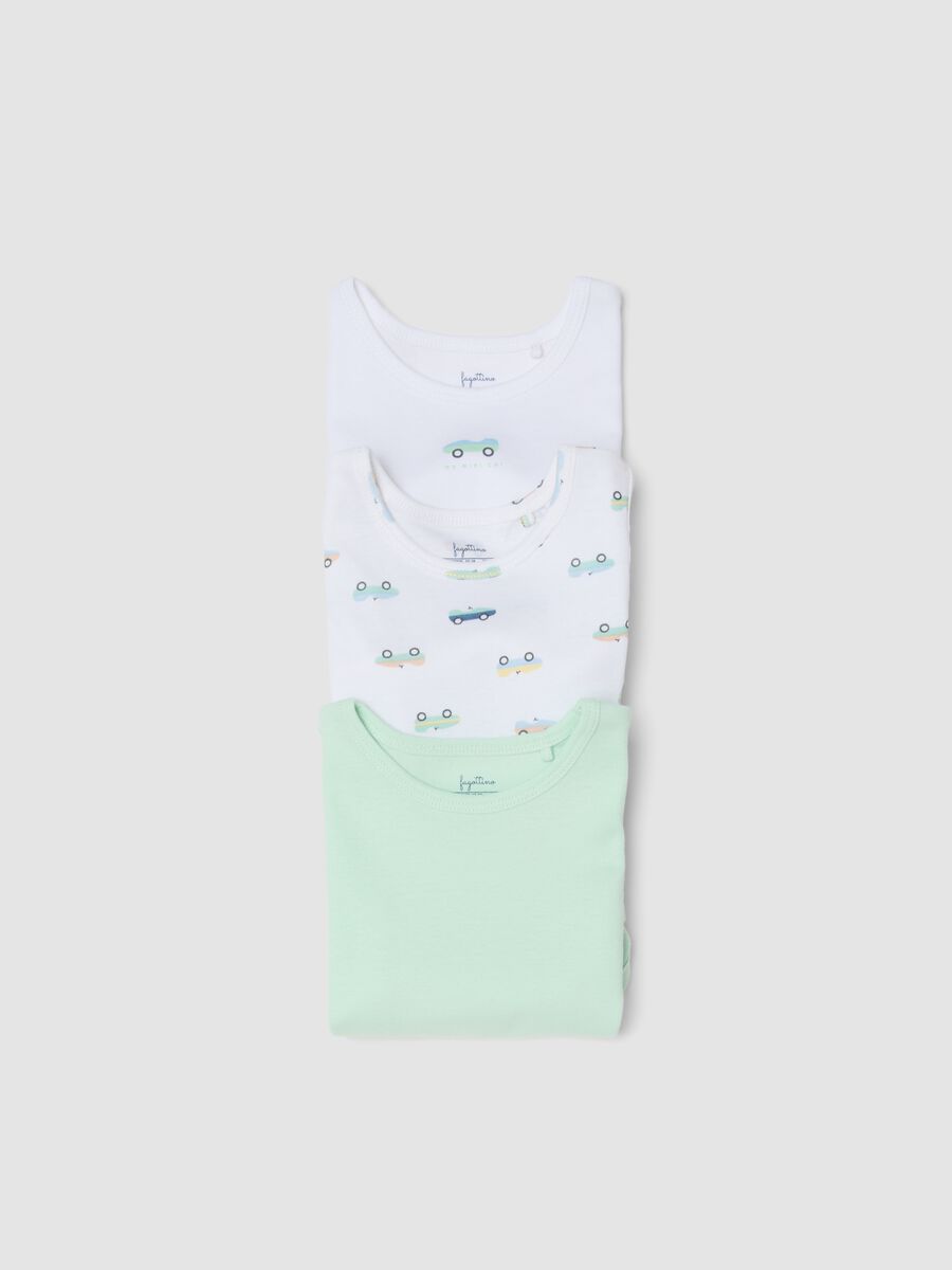 Multicolour pure cotton tripack bodysuits for babies_2