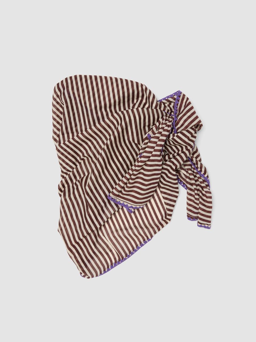Brown striped pure cotton sarong_1