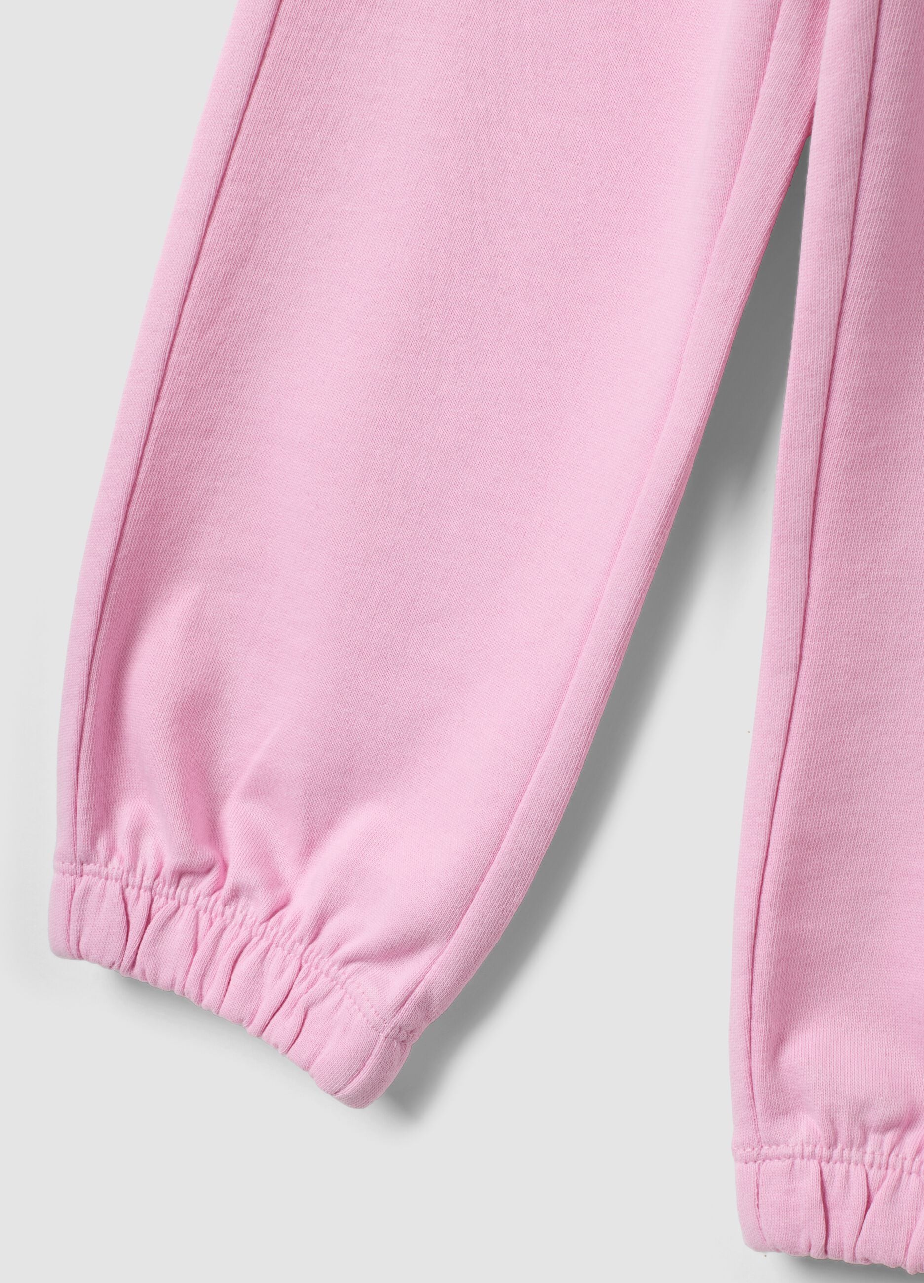 Pink pure cotton regular-fit joggers for girls