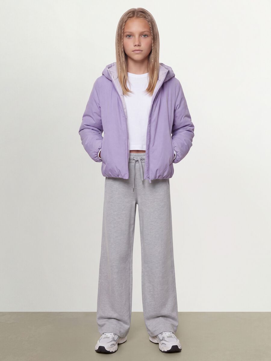 Giacca Ultralight viola reversibile con cappuccio e zip per ragazza_2