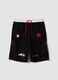 Black cotton-blend sports shorts, regular fit_4