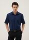 Blue short-sleeved shirt with classic collar_0