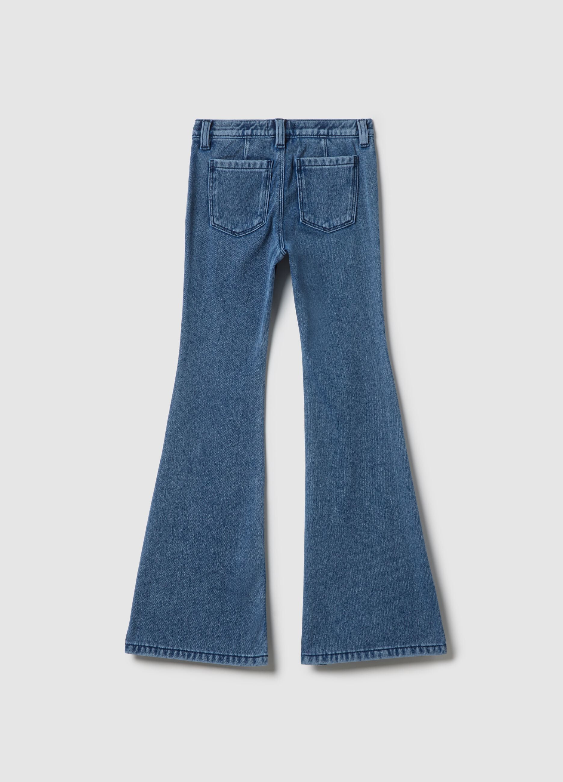 Girls' Blue Denim Flare Fit Jeans