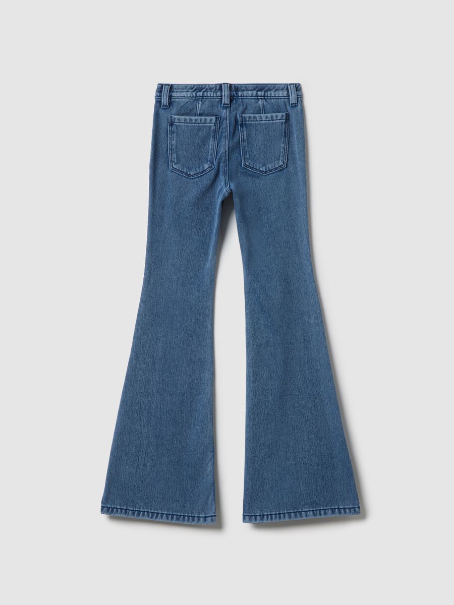 Girls' Blue Denim Flare Fit Jeans_4