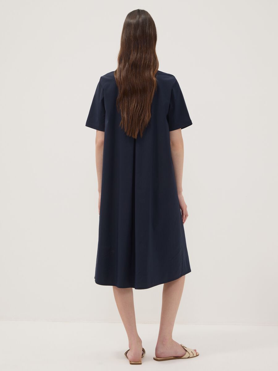 Blue midi dress in stretch viscose, regular fit_3