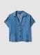 Light blue pure lyocell shirt with patterned collar_4