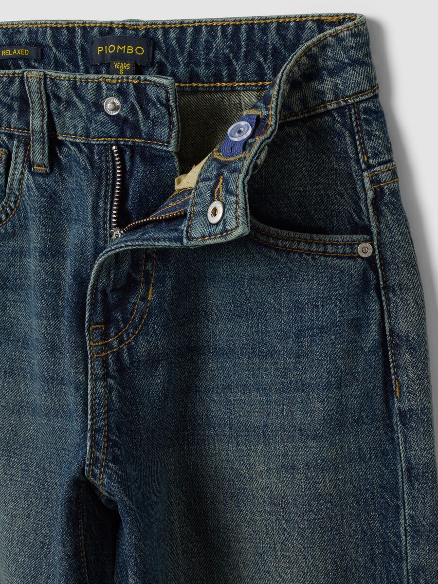 Boys&rsquo; blue 100% cotton skater-fit jeans_4