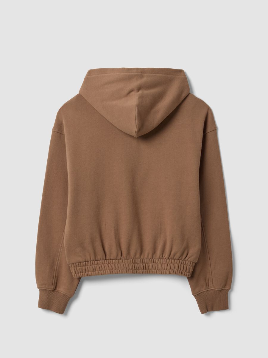 Felpa marrone con cappuccio in cotone organico_1