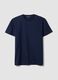 Blue crew-neck T-shirt in pure mercerised cotton, regular fit_4