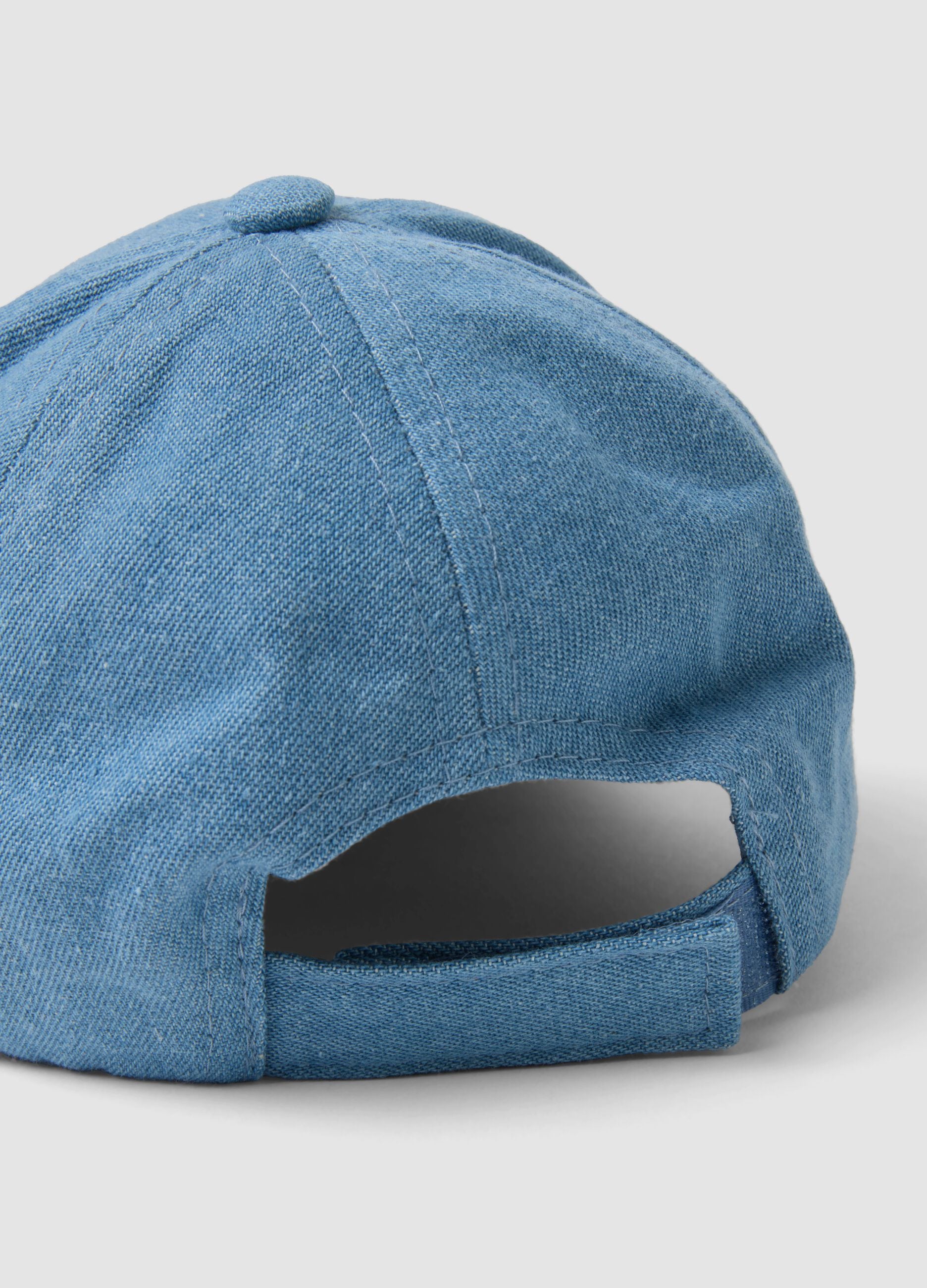 Blue and orange baseball cap in a cotton-viscose blend