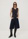 Bermuda denim blu in misto cotone e lyocell wide leg_1