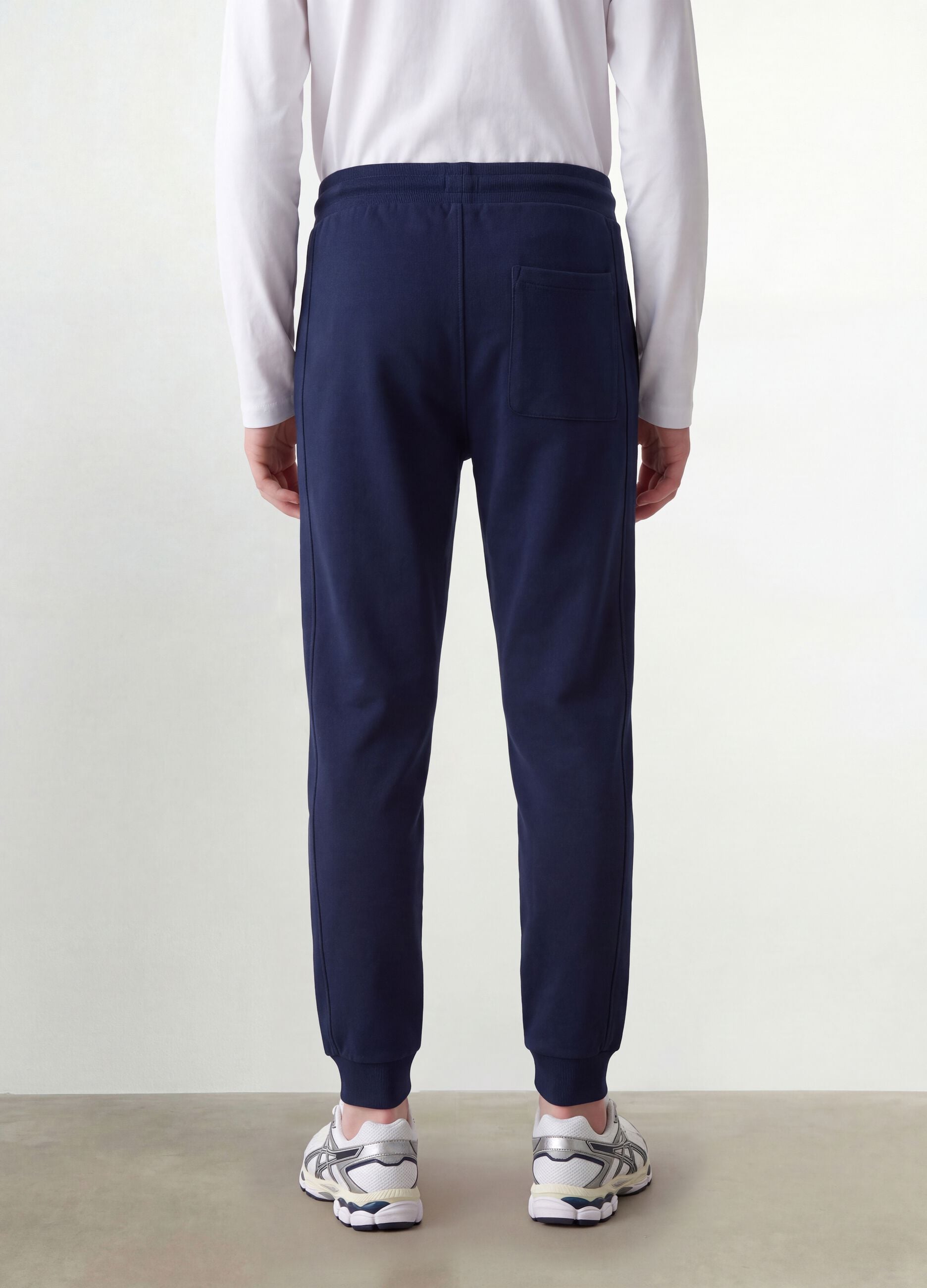 Blue organic cotton jogger trousers