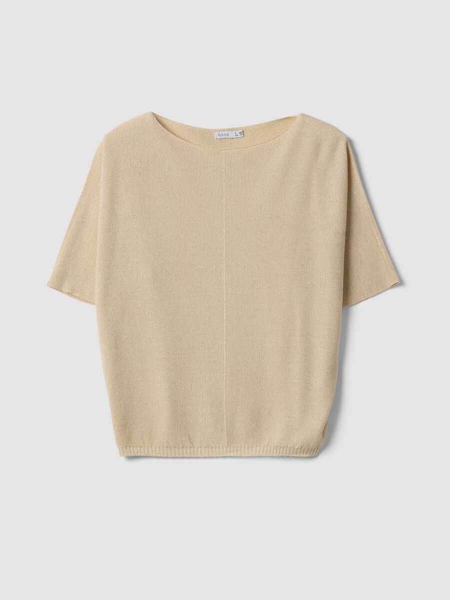 T-shirt beige in misto viscosa regular fit_4