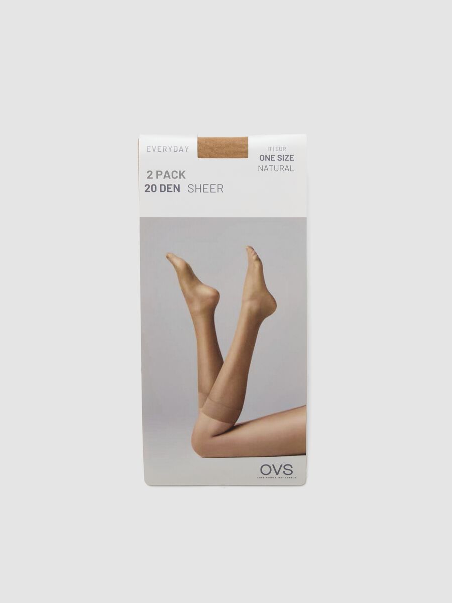 2-pack of beige sheer socks in stretch fabric_0