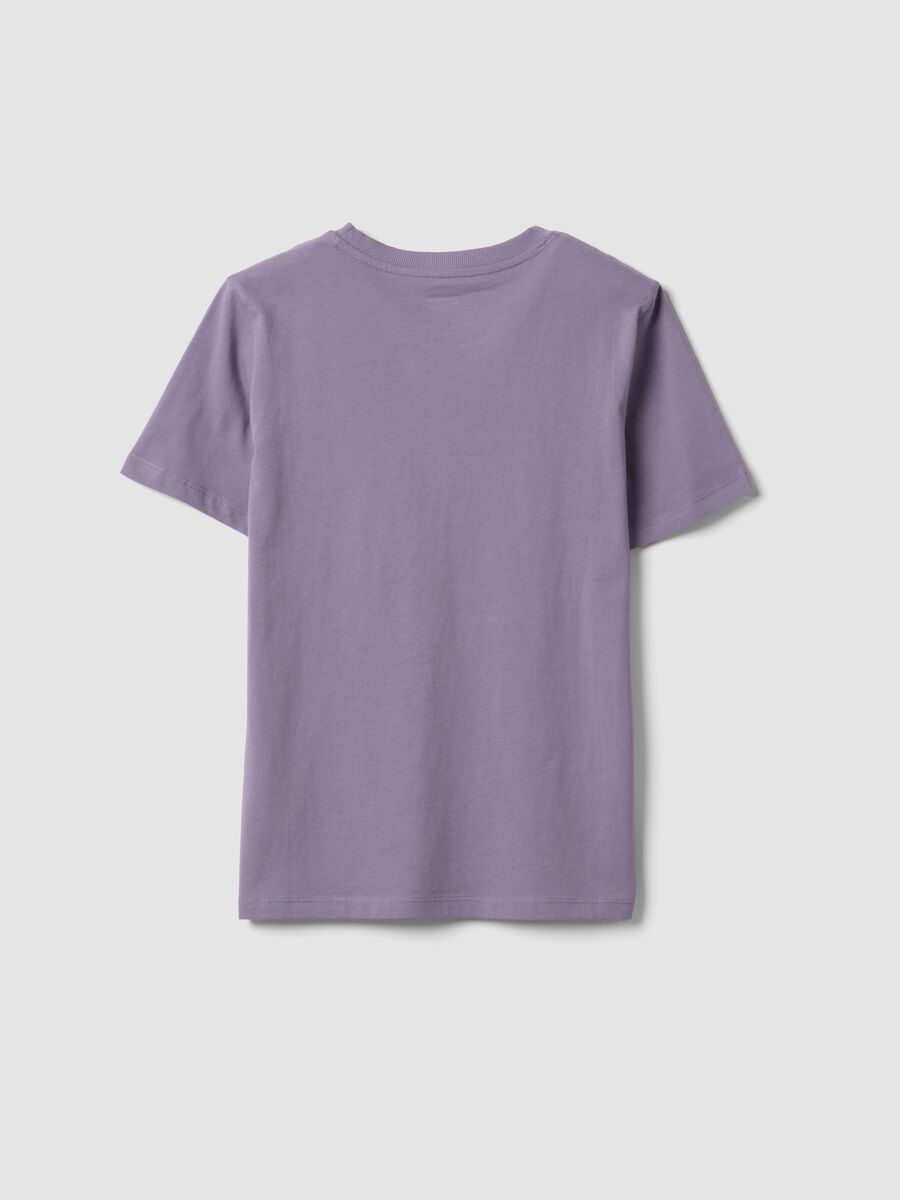 T-shirt viola in puro cotone organico a girocollo regular fit_2