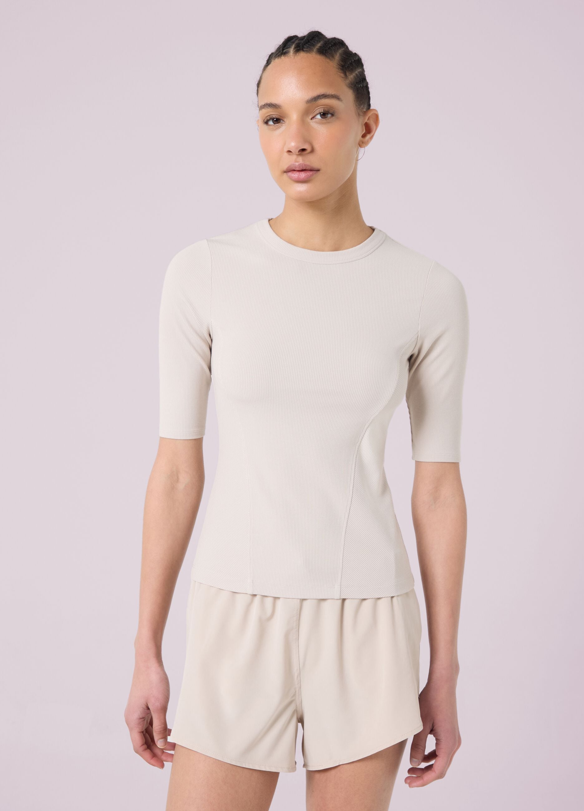 ALTAVIA STUDIO Ribbed Stretch Modal T-shirt