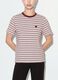 Multicolour relaxed-fit striped pure cotton T-shirt with chest embroidery_3
